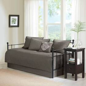 77375314 Madison Park Vancouver Daybed 6pc Reversible Cover Set Dark Gray