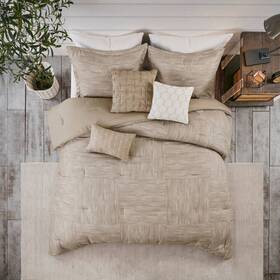 79914920 Madison Park King 7pc Kelan Printed Seersucker Comforter Set Taupe