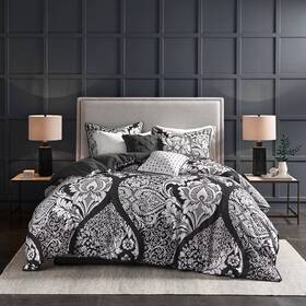 87548708 Madison Park 6pc King/california King Adela Printed Duvet Cover Bedding