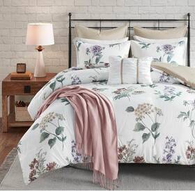 89192483 Madison Park Comforter Set 7-piece Full/queen Size Taupe/blush