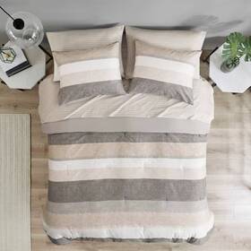 91218601 Madison Park 5pc Twin Ryder Comforter Set With Bed Sheets Taupe/gray -