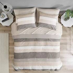91218607 Madison Park 7pc Full Ryder Comforter Set With Bed Sheets Taupe/gray -