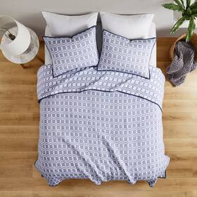 91218625 Madison Park 3pc King/california King Lux Reversible Matelasse Coverlet Set Indigo