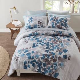 93533257 Madison Park Twin Extra Long Karissa Comforter Set With Bed Sheet Blue
