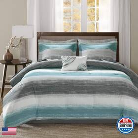 B07634hyp7 Madison Park Essentials Twin Comforter Set Bed In A Bag Watercolor Print