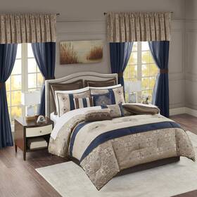 B07tw3jdx1 Madison Park Essentials Delaney 24-piece Room In A Bag Comforter Set-satin