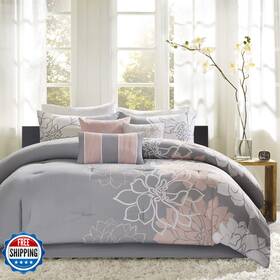 B084xbb2k4 Madison Park Sateen Cotton Comforter Set Breathable Soft Cover Modern Print All