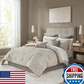 B08nf7nbq3 Madison Park Emilia Bed In A Bag Comforter Set Sheets Gold Metallic Jacquard