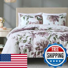 B0cyvtl55v Madison Park Queen Comforter Set Sheets Floral Print Microfiber For A