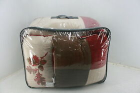Mp10-284 Madison Park Cozy Comforter Set Casual Blocks Design All Season King Red