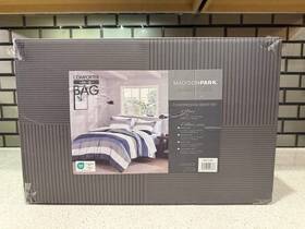 Mpe10-985 Madison Park Essentials Queen 7-piece Striped Comforter Set Blue Gray White