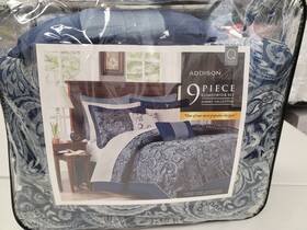 Mch10-1564 Madison Park Aubrey Queen 9-pc. Comforter Set Navy