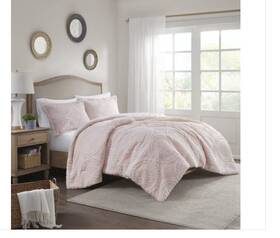 Mp10-5062 Madison Park Arya Medallion Ultra Plush Comforter Mini Set - Blush Ki