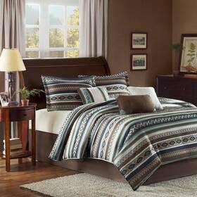 Mp10-525 Madison Park Cozy Comforter Set - Rustic Southwestern Style All Season Down Alternative C