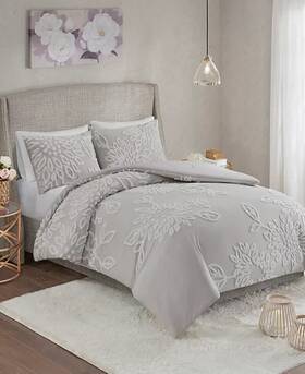 Mp10-6392 Madison Park Veronica Floral Tufted 3-pc. Comforter Set - Full/queen