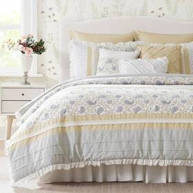 Mp10-7278 Madison Park Cotton Comforter Set- Cottage Bedding King 104 Inch X92 Yellow