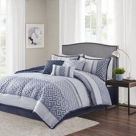 Mp10-7393 Madison Park Luxury Comforter Set-traditional Jacquard Design All Season Down