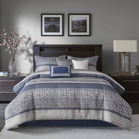 Mp10-7421 Madison Park Luxury Comforter Set-traditional Jacquard Design All Season Down Alternative
