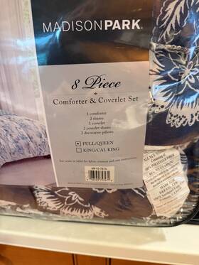 Mp10-7676 Madison Park 8 Pc Full/ Queen Comforter /coverlet Set Navy Blue Paisley Bed New
