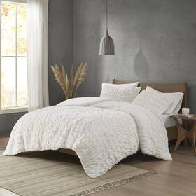 Mp10-8083 Madison Park Blair Ruched Faux Fur Comforter Set - Luxurious Bed Cover Mode