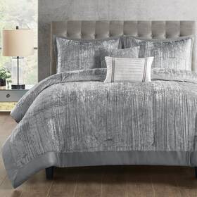 Mp10-8351 Madison Park Queen Comforter Set Luxe Velvet Satin Binding For A Queen-size Be
