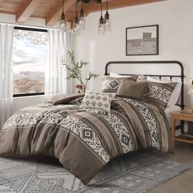 Mp10-8465 Madison Park King Comforter Set Stripes Herringbone Southwestern Boho Comforters Siz