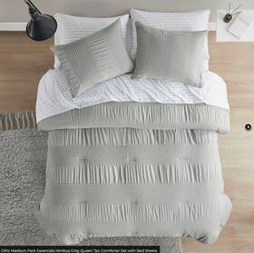Mp10-958 Madison Park Nimbus Grey 7 Piece Comforter Set Queen Macys Shelf Pull