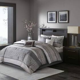 Mp103396 Madison Park Luxury Comforter Set-traditional Jacquard Design All Season Down Alternativ
