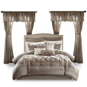 Mpe10-478 Madison Park Essentials Room In A Bag Faux Silk Comforter Set - Luxe Diamond