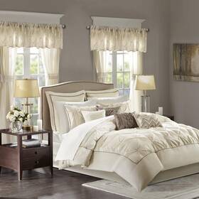 Mpe10-480 Madison Park Essentials Joella 24 Piece Room A Bag Comforter Set King Ivory