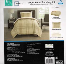 Mainstays 081806756926 Twin Tan Man 5-piece Reversible Bed In A Bag Comforter Set With Sheets