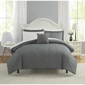 26826601100 Mainstays 10 Piece Grey Bed In A Bag Comforter Set With Sheets