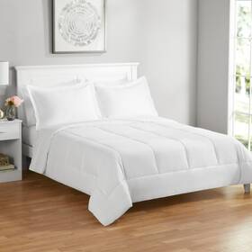 Mainstays 840021404490 Arctic White Polyester 7 Piece Reversible Full Comforter Set With Sheets