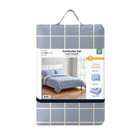 Ms1402263422-03 Mainstays 7 Piece Reversible Bed In A Bag Comforter Set With Sheets Queen