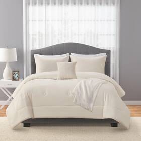 Ms9344409622-23 Mainstays 5-piece Ivory Waffle Comforter Set Full/queen