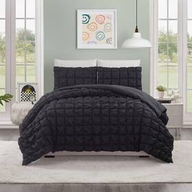89888219 Makers Collective Teen Twin/twin Xl Puffy Comforter Set Black -