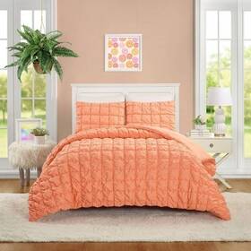 89888221 Makers Collective Teen Full/queen Puffy Comforter Set Peach -