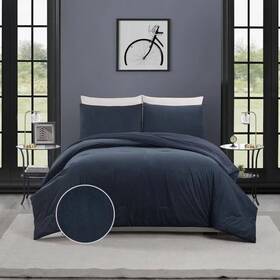 89888241 Makers Collective Teen Full/queen Corduroy Comforter Set Blue -