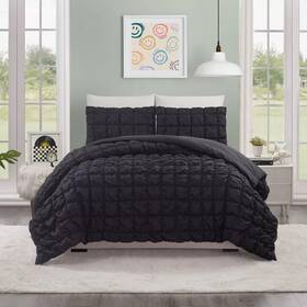 89888256 Makers Collective Teen Full/queen Puffy Comforter Set Black -