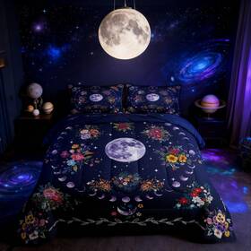 Manfei B0bx6lf1hh Sun And Moon Kids Comforter Set King Sizestarry Sky Galaxy Trippy