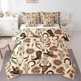 B0f3xqf3tn Manfei 7 Pieces Cowboy Comforter Set Queen Size American Western Bedding