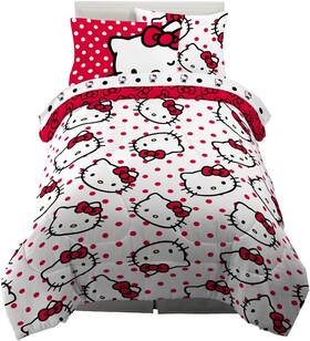 7a0168 Manufacturing Company Inc Hello Kitty 5 Piece Bedding Super Soft Comforter And Sheet Set With Sham Twin