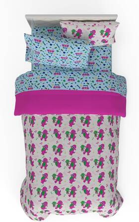 7a1409 Manufacturing Company Inc Barney And Friends Bedding 5 Piece Super Soft Reversible Comforter Sheet Set W