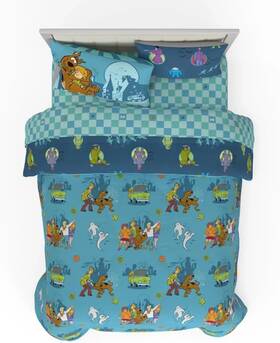 7b1389 Manufacturing Company Inc Scooby Doo Scoobtober 7-piece Reversible Comforter And Sheet Set Full Size
