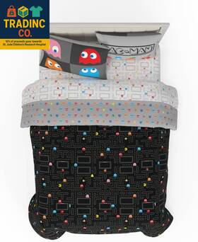 7b2319 Manufacturing Company Inc Pac-man Gaming Bedding 7 Piece Super Soft Cozy Reversible Comforter And Sheet Se