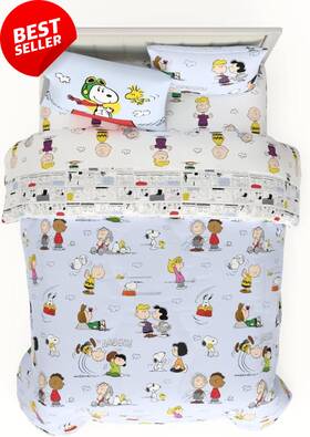 7c1188 Manufacturing Company Inc Peanuts Bedding Set Queen 7-piece Comforter Sheets Sham Official Licensed