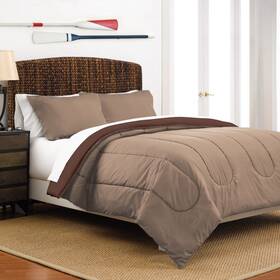 1c11986 Martex 028828984180 Reversible King Size 3-piece Comforter Set Beige/brown