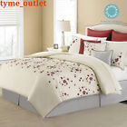 Mscf205 Martha Queen Piece Blossom Cranberry Comforter 9 Stewart Set
