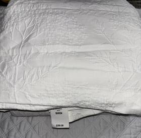 1001115788qn Martha Steward Ms002065 Comforter Cover Queen 100% Cotton White Floral New With Tags