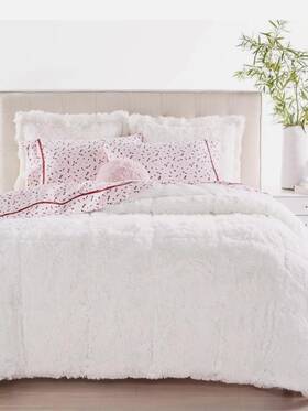 100069907tw Martha Stewart Whim By 2pc. White Shaggy Faux Fur Twin/twin Xl Comforter Set